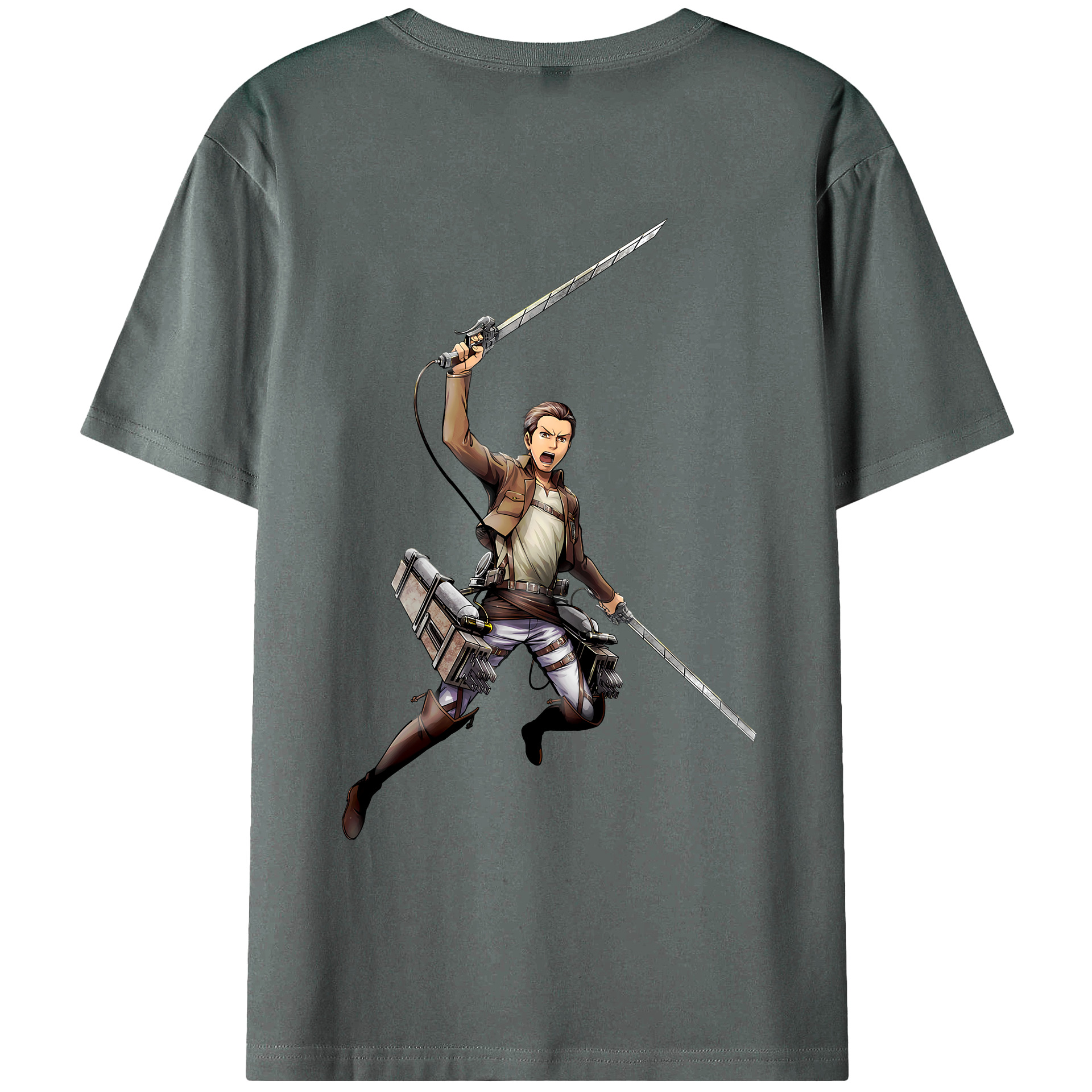 （画像用） 進撃の巨人 Attack on Titan 綿100％ メンズ半袖Tシャツ（バックプリント） 通気性